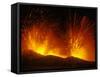 Mount Etna Erupting at Night-null-Framed Stretched Canvas