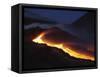 Mount Etna Lava Flow at Night, Sicily, Italy-null-Framed Stretched Canvas