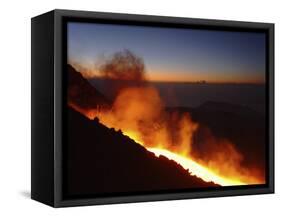 Mount Etna Lava Flow in Morning Dawn, Sicily, Italy-null-Framed Stretched Canvas