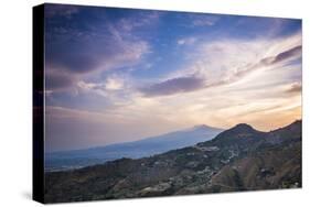 Mount Etna Volcano at Sunset, UNESCO World Heritage Site, Taormina, Sicily, Italy, Europe-Matthew Williams-Ellis-Stretched Canvas