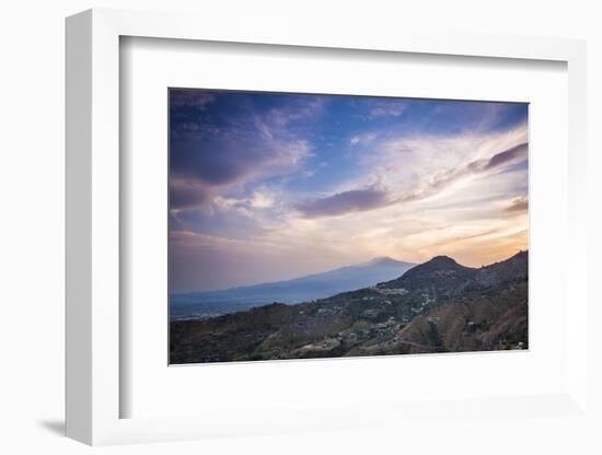 Mount Etna Volcano at Sunset, UNESCO World Heritage Site, Taormina, Sicily, Italy, Europe-Matthew Williams-Ellis-Framed Photographic Print