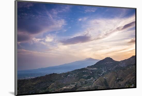 Mount Etna Volcano at Sunset, UNESCO World Heritage Site, Taormina, Sicily, Italy, Europe-Matthew Williams-Ellis-Mounted Photographic Print