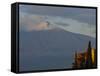 Mount Etna Volcano from Taormina, Mount Etna Region, Sicily, Italy, Europe-Duncan Maxwell-Framed Stretched Canvas