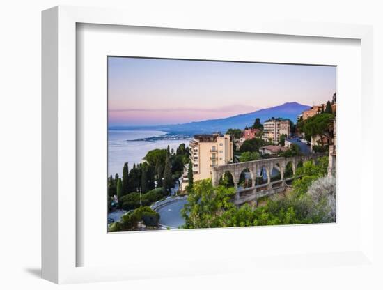 Mount Etna Volcano Rising Above Taormina at Sunrise-Matthew Williams-Ellis-Framed Photographic Print