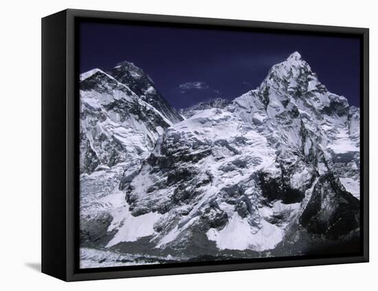 Mount Everest and Ama Dablam, Nepal-Michael Brown-Framed Stretched Canvas