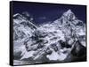 Mount Everest and Ama Dablam, Nepal-Michael Brown-Framed Stretched Canvas