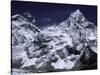 Mount Everest and Ama Dablam, Nepal-Michael Brown-Stretched Canvas