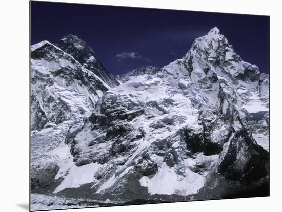 Mount Everest and Ama Dablam, Nepal-Michael Brown-Mounted Premium Photographic Print