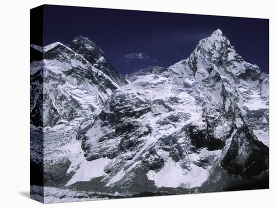Mount Everest and Ama Dablam, Nepal-Michael Brown-Stretched Canvas