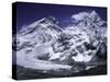 Mount Everest and Ama Dablam Seperated by a Glacier, Nepal-Michael Brown-Stretched Canvas