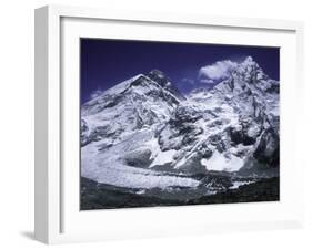 Mount Everest and Ama Dablam Seperated by a Glacier, Nepal-Michael Brown-Framed Photographic Print