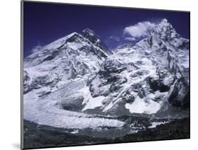 Mount Everest and Ama Dablam Seperated by a Glacier, Nepal-Michael Brown-Mounted Photographic Print