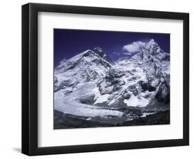 Mount Everest and Ama Dablam Seperated by a Glacier, Nepal-Michael Brown-Framed Photographic Print