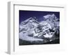 Mount Everest and Ama Dablam Seperated by a Glacier, Nepal-Michael Brown-Framed Photographic Print