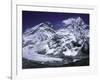 Mount Everest and Ama Dablam Seperated by a Glacier, Nepal-Michael Brown-Framed Photographic Print