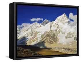 Mount Everest and Nuptse from Kala Patthar, Sagarmatha Natl Park, UNESCO World Heritage Site, Nepal-Jochen Schlenker-Framed Stretched Canvas