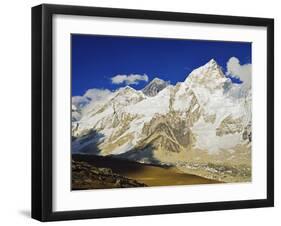 Mount Everest and Nuptse from Kala Patthar, Sagarmatha Natl Park, UNESCO World Heritage Site, Nepal-Jochen Schlenker-Framed Photographic Print