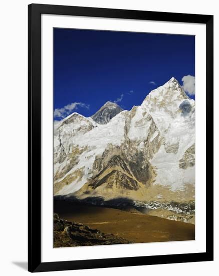 Mount Everest and Nuptse from Kala Patthar, Sagarmatha Natl Park, UNESCO World Heritage Site, Nepal-Jochen Schlenker-Framed Photographic Print