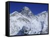 Mount Everest from Kala Pata, Himalayas, Nepal, Asia-David Poole-Framed Stretched Canvas