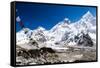 Mount Everest Mountains Landscape-blas-Framed Stretched Canvas