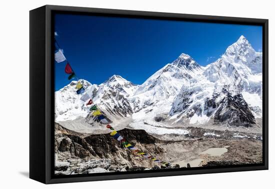 Mount Everest Mountains Landscape-blas-Framed Stretched Canvas