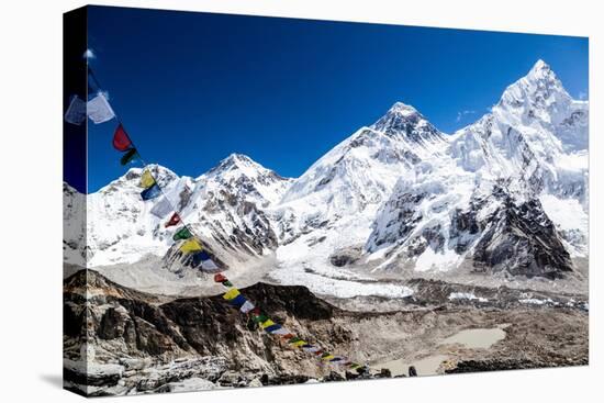 Mount Everest Mountains Landscape-blas-Stretched Canvas