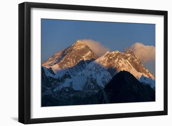 Mount Everest, Nuptse and Lhotse, seen here from Gokyo Ri, Khumbu Region, Nepal, Himalayas, Asia-Alex Treadway-Framed Premium Photographic Print