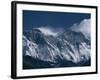 Mount Everest, Peak on the Left with Snow Plume, Seen Over Nuptse Ridge, Himalayas, Nepal-Tony Waltham-Framed Photographic Print