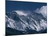 Mount Everest, Peak on the Left with Snow Plume, Seen Over Nuptse Ridge, Himalayas, Nepal-Tony Waltham-Mounted Photographic Print