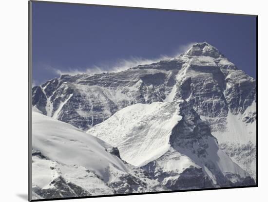 Mount Everest with Plumes, Tibet-Michael Brown-Mounted Photographic Print