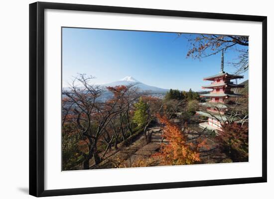 Mount Fuji 3776M and Arakura Sengen Jinja Shinto Shrine, Honshu, Japan, Asia-Christian Kober-Framed Photographic Print