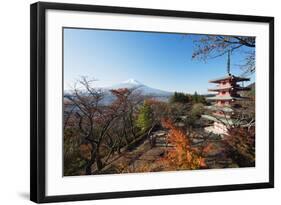 Mount Fuji 3776M and Arakura Sengen Jinja Shinto Shrine, Honshu, Japan, Asia-Christian Kober-Framed Photographic Print