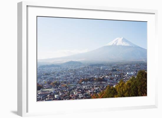 Mount Fuji, 3776M, UNESCO World Heritage Site, and Autumn Colours, Honshu, Japan, Asia-Christian Kober-Framed Photographic Print