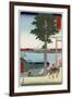 Mount Fuji across Yedo Bay Seen from Rokusozan, Japanese Wood-Cut Print-Lantern Press-Framed Art Print