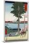 Mount Fuji across Yedo Bay Seen from Rokusozan, Japanese Wood-Cut Print-Lantern Press-Mounted Art Print