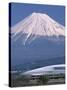 Mount Fuji and Bullet Train (Shinkansen), Honshu, Japan-Steve Vidler-Stretched Canvas