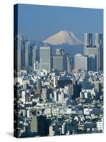 Mount Fuji and City Skyline, Tokyo, Honshu, Japan-null-Stretched Canvas