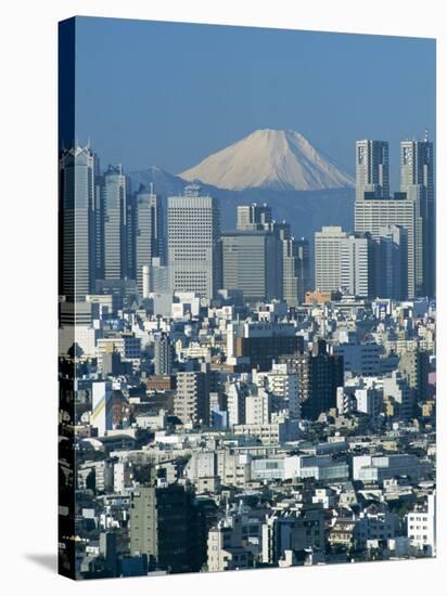 Mount Fuji and City Skyline, Tokyo, Honshu, Japan-null-Stretched Canvas