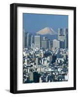 Mount Fuji and City Skyline, Tokyo, Honshu, Japan-null-Framed Premium Photographic Print