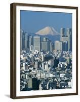 Mount Fuji and City Skyline, Tokyo, Honshu, Japan-null-Framed Premium Photographic Print