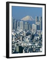 Mount Fuji and City Skyline, Tokyo, Honshu, Japan-null-Framed Premium Photographic Print