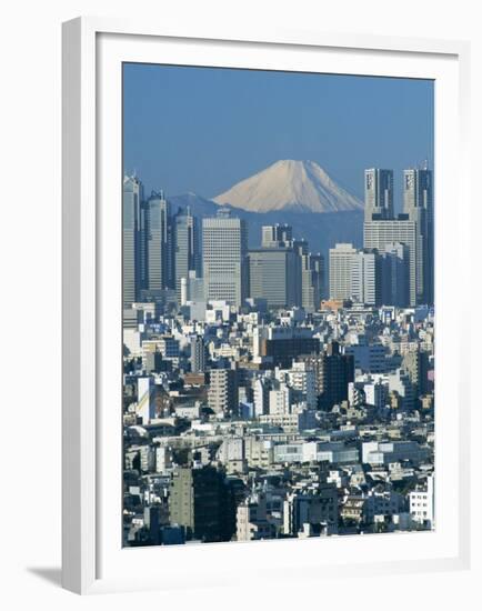 Mount Fuji and City Skyline, Tokyo, Honshu, Japan-null-Framed Premium Photographic Print