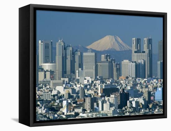 Mount Fuji and City Skyline, Tokyo, Honshu, Japan-null-Framed Stretched Canvas