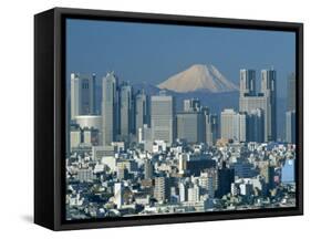 Mount Fuji and City Skyline, Tokyo, Honshu, Japan-null-Framed Stretched Canvas