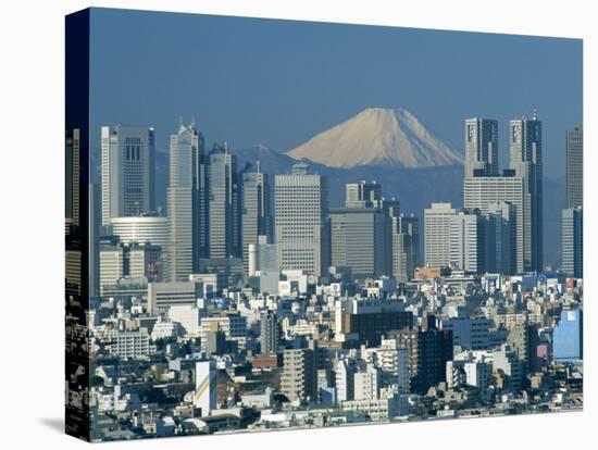 Mount Fuji and City Skyline, Tokyo, Honshu, Japan-null-Stretched Canvas