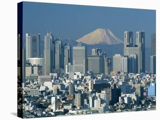 Mount Fuji and City Skyline, Tokyo, Honshu, Japan-null-Stretched Canvas