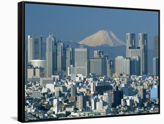 Mount Fuji and City Skyline, Tokyo, Honshu, Japan-null-Framed Stretched Canvas