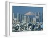 Mount Fuji and City Skyline, Tokyo, Honshu, Japan-null-Framed Premium Photographic Print