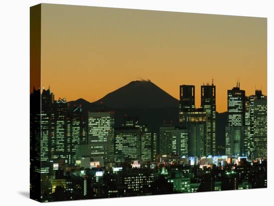 Mount Fuji and City Skyline, Tokyo, Honshu, Japan-null-Stretched Canvas