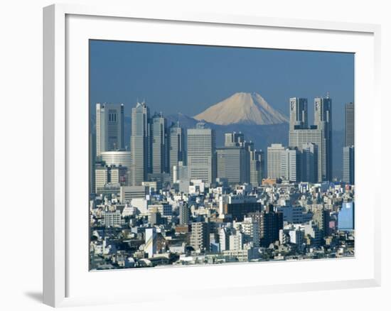 Mount Fuji and City Skyline, Tokyo, Honshu, Japan-null-Framed Photographic Print